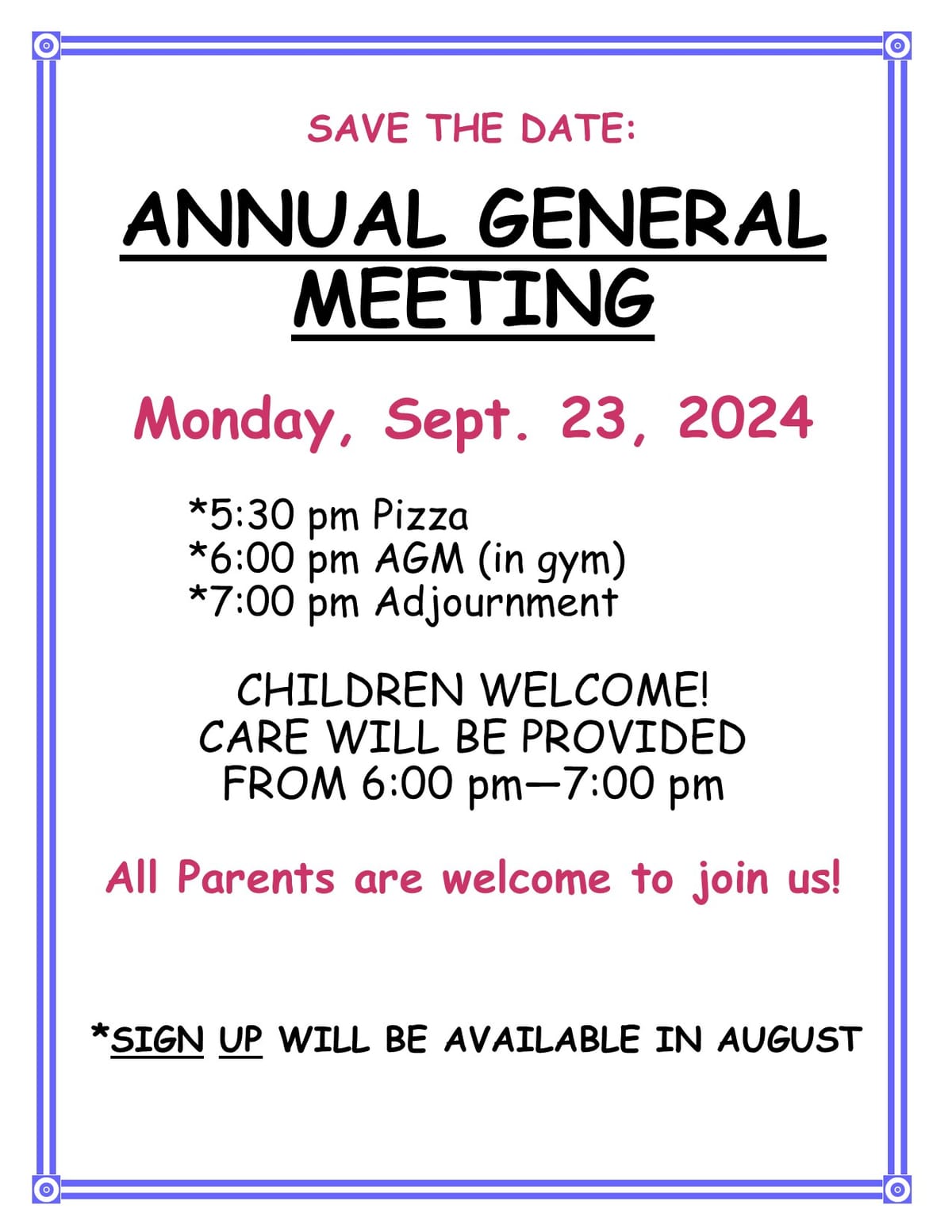 Save the Date for our Annual General Meeting